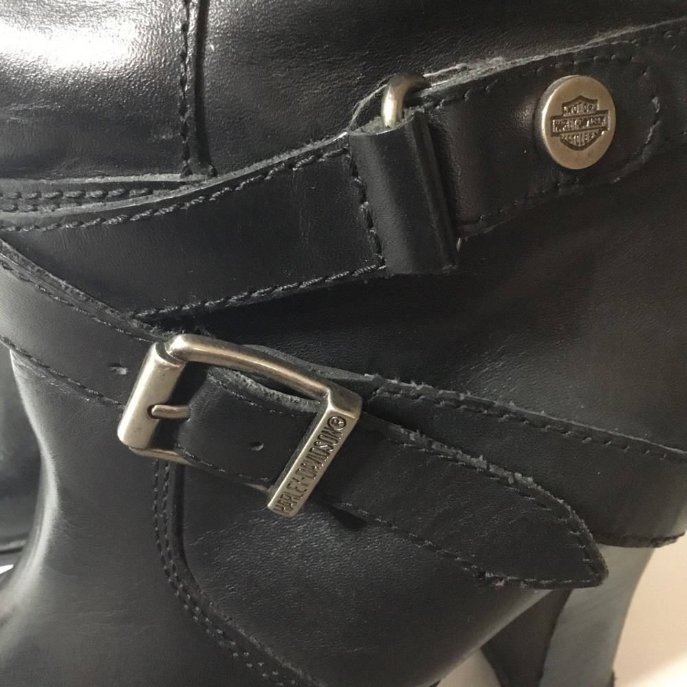Harley-Davidson Black Heeled Boots - Picture 2 of 10